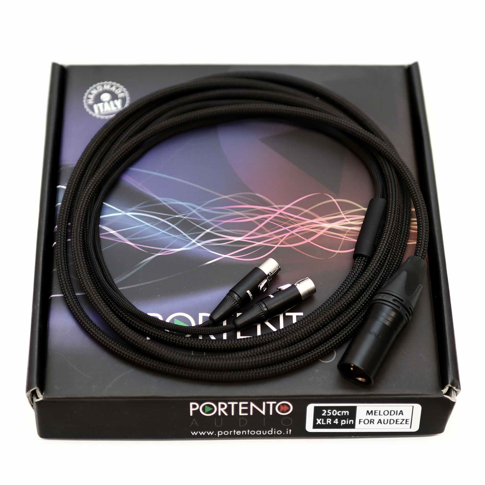 ヘッドホン Premium Black-Copper headphone cable XLR Portento Audio Melodia Premium Upgrade Headphone Cable | HeadAmp Audio