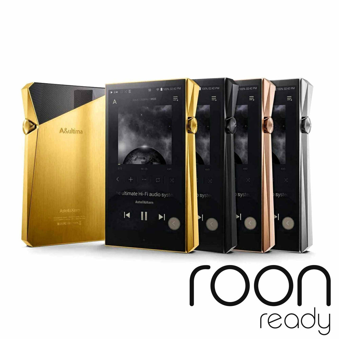 An array of Astell&Kern flagship music players that are roon Ready