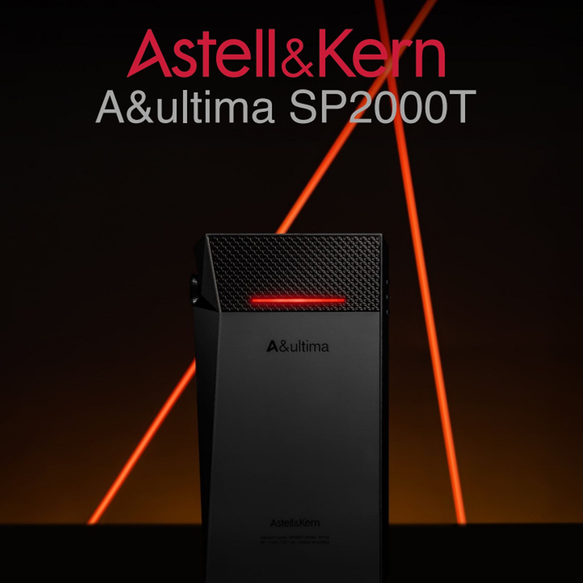 Astell&Kern SP2000T standing up showing glowing tube slot