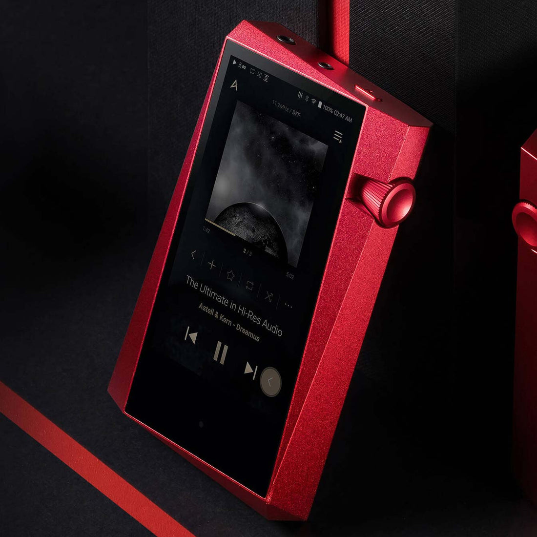 Astell&Kern SR25 music player in carmine red