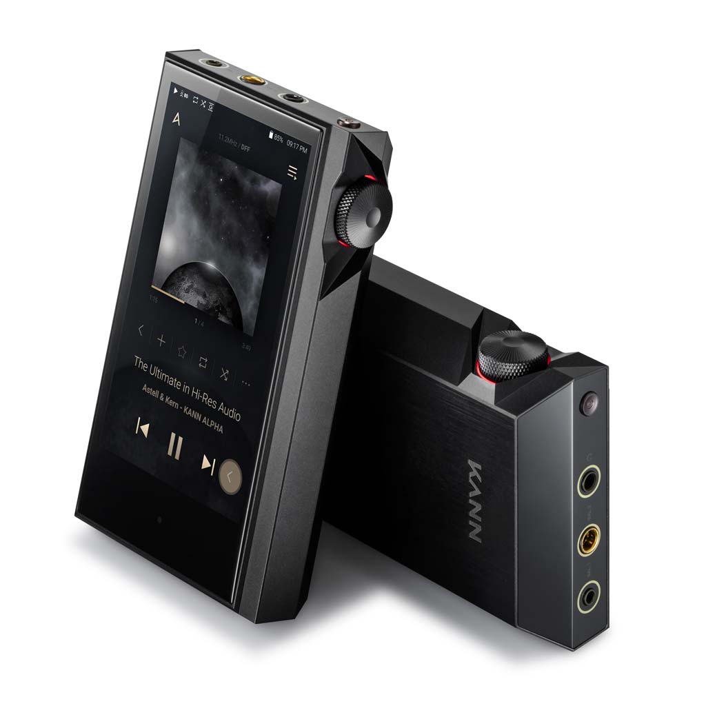 A pair of Astell&Kern KANN Alpha music players in black
