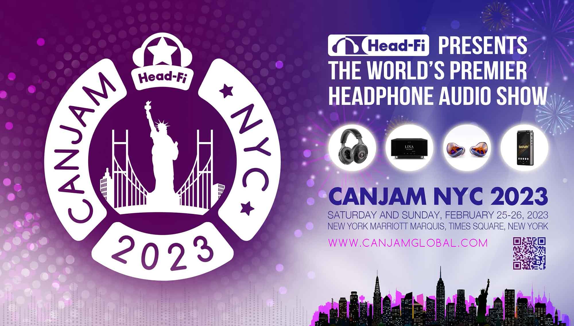 CanJam NYC 2023 banner with dark purple city skyline