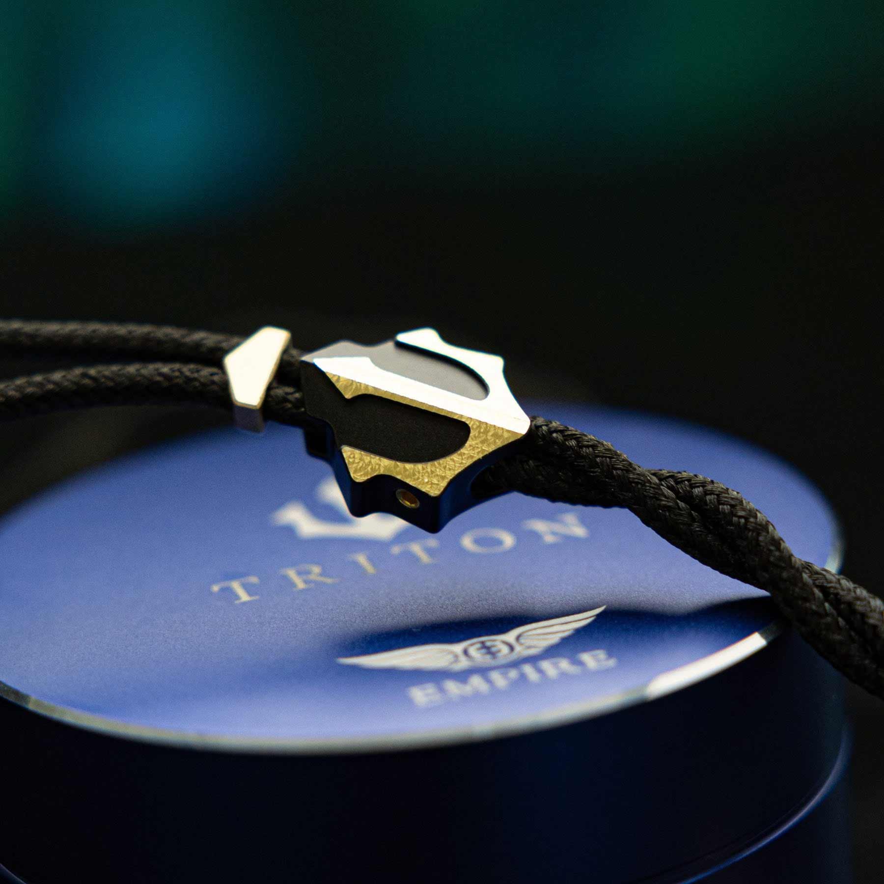 Empire Ears Triton twisted cable with gold machined Y-splitter and round case