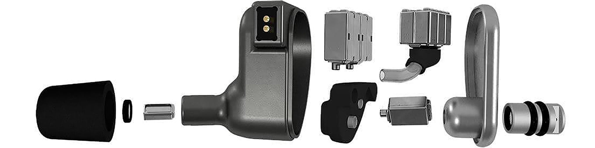 Exploded view of 64 Audio in ear monitor assembly