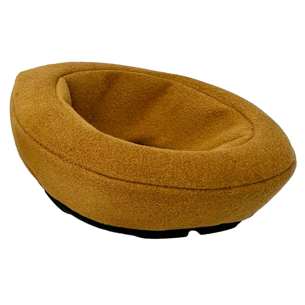 Soft tan UltraSuede Abyss Earpads for Diana / JOAL Headphones shown in close-up on white background