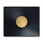 Top view of Grimm Audio MU1 Streamer Roon Core with black finish and central gold control knob