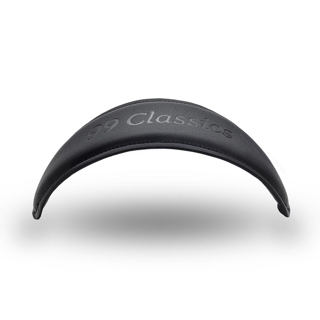 Meze 99 Series Replacement Headband in black soft PU leather with embossed 99 Classics engraving on white background