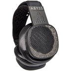Abyss Diana DZ Planar Magnetic Headphones with perforated black ear cups and patterned outer grill on a white background