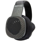 Abyss Diana MR Planar Magnetic Headphones with carbon fiber ear cups and black padded headband on white background