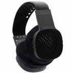 Close-up view of the Abyss JOAL High Performance Planar Headphone showing black open-back ear cups and padded headband