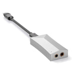 Astell&Kern AK HC4 Hi-Fi USB DAC with dual headphone jacks and braided USB-C cable on a white background