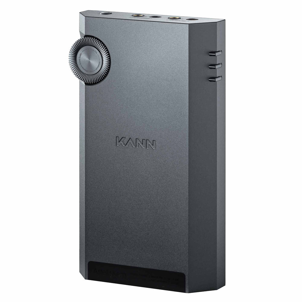 Astell&Kern KANN ULTRA digital audio player with textured volume wheel and three side buttons on a white background