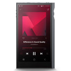 Astell&Kern KANN ULTRA digital audio player displaying music playback screen with red album art on a white background