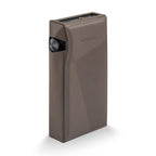 Astell&Kern A&ultima SP3000M Digital Audio Player in brown protective case with visible volume knob on white background