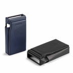 Two Astell&Kern A&ultima SP3000M Leather Cases in black and nocturne colors displayed on white background