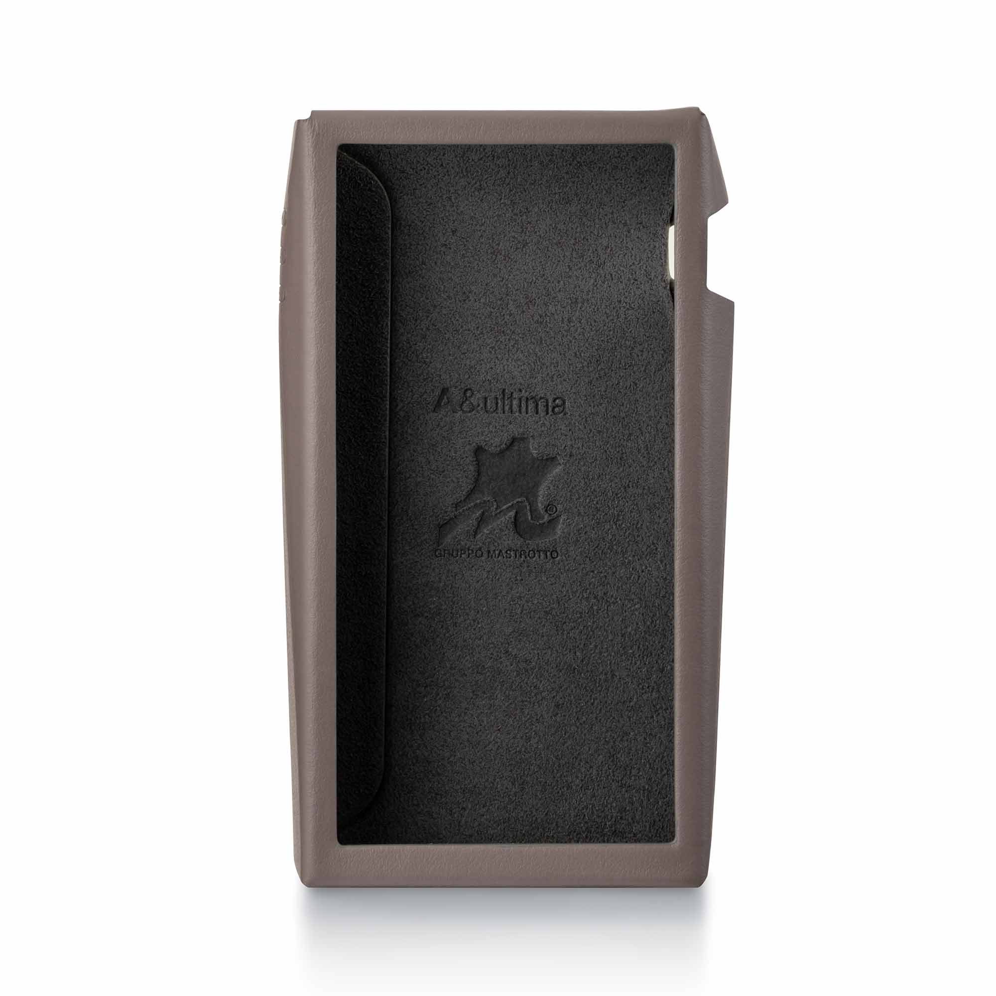 Protective brown case designed for the Astell&Kern A&ultima SP3000M Digital Audio Player shown on white background