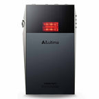 Astell&Kern A&ultima SP3000T Digital Audio Player with illuminated vacuum tube window and sleek dark chassis on white background