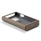 Astell&Kern A&ultima SP3000T Leather Case in brown cow leather with cutouts for buttons and screen, angled view