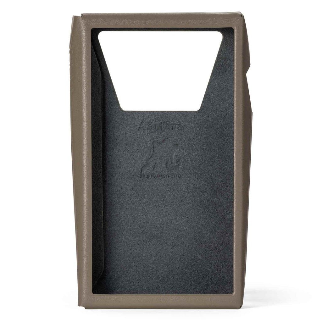 Astell&Kern A&ultima SP3000T Leather Case showing brown genuine leather exterior and black inner lining on white background