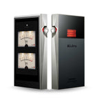 Astell&Kern A&ultima SP3000T Digital Audio Player showing front with VU meters and back with illuminated tube display