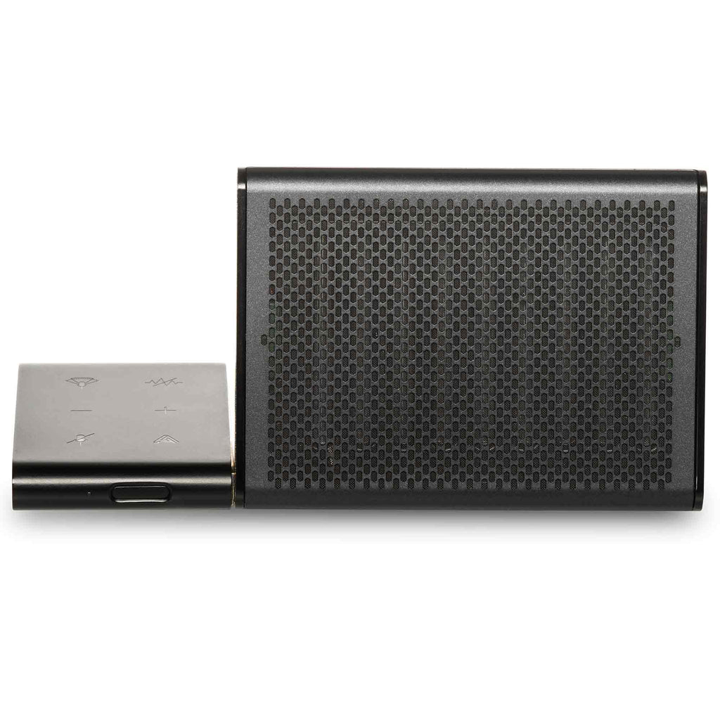 Audeze FILTER Bluetooth Conference Speakerphone showing compact black speaker and control panel on white background