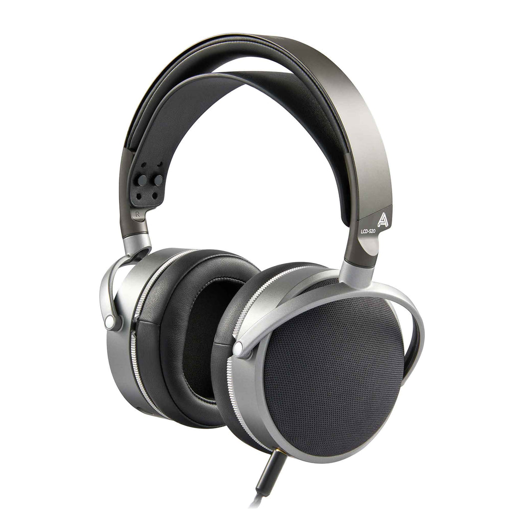Audeze LCD-S20 Closed-Back Planar Headphones in silver with padded ear cups and headband isolated on white background
