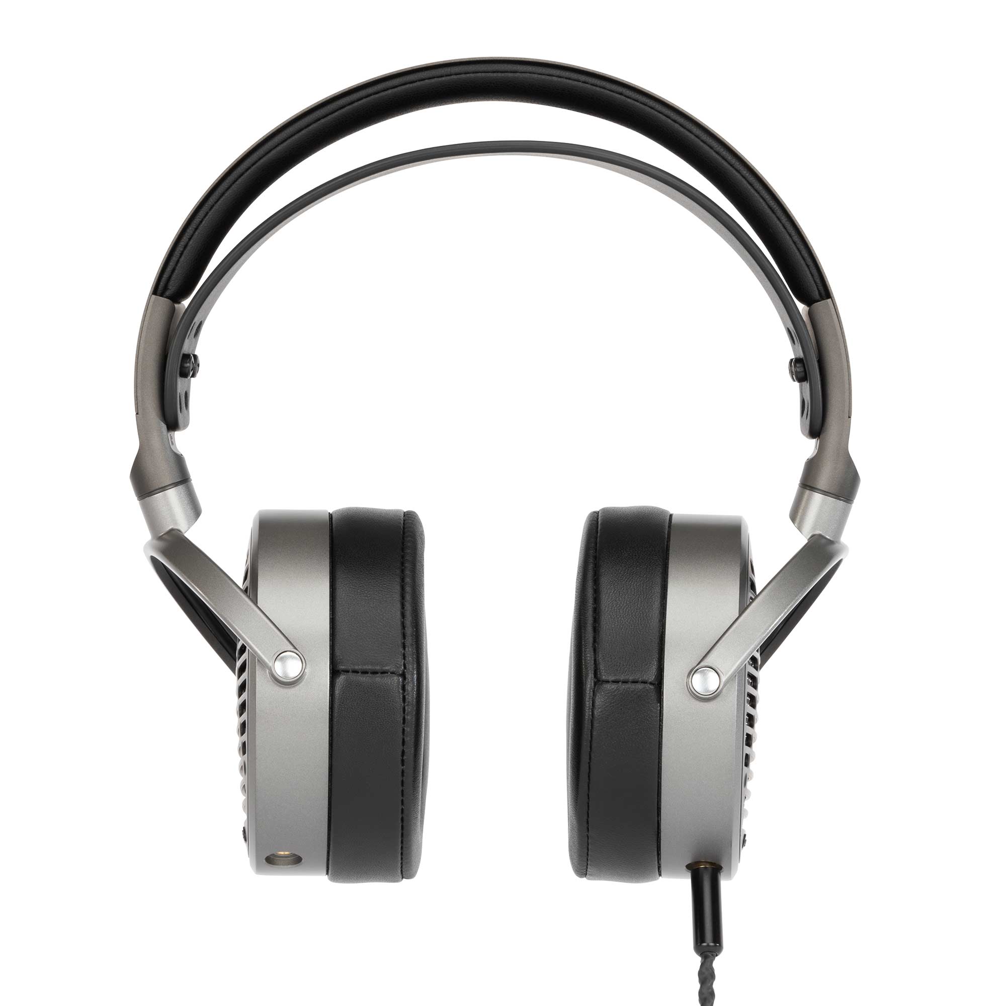 Audeze MM-100 planar magnetic headphones with open-back design and padded ear cups on a white background