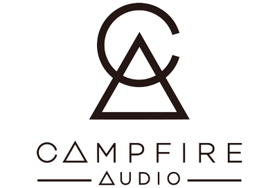The logo features a stylized C overlapping a triangle above the words Campfire Audio in geometric font, with triangles replacing the letter A.