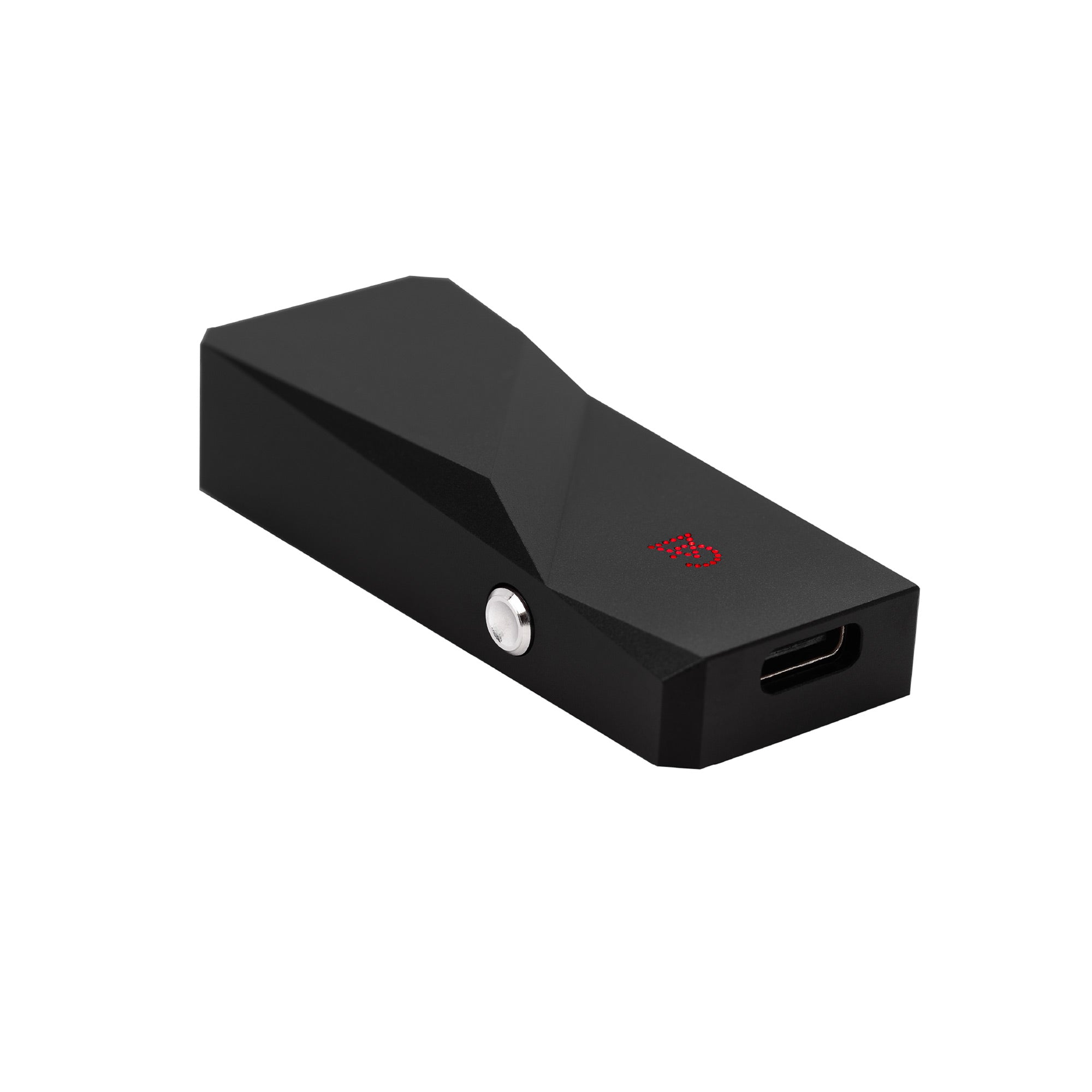 Campfire Audio Relay DAC/Amp portable black digital-to-analog converter and headphone amplifier on white background