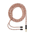 Campfire Time Stream Ultra IEM Cable with twisted silver wires and MMCX connectors on white background