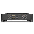 Rear view of Chord ULTIMA PRE 3 preamplifier showing multiple balanced and unbalanced audio inputs and power connectors