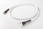 Portento Audio USB Copper One Upgrade Digital Cable with gold plated connectors and white braided exterior on white background