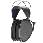 Dan Clark Audio E3 Closed Planar Headphones with black ear cups, mesh grille, and padded stitched headband on white background