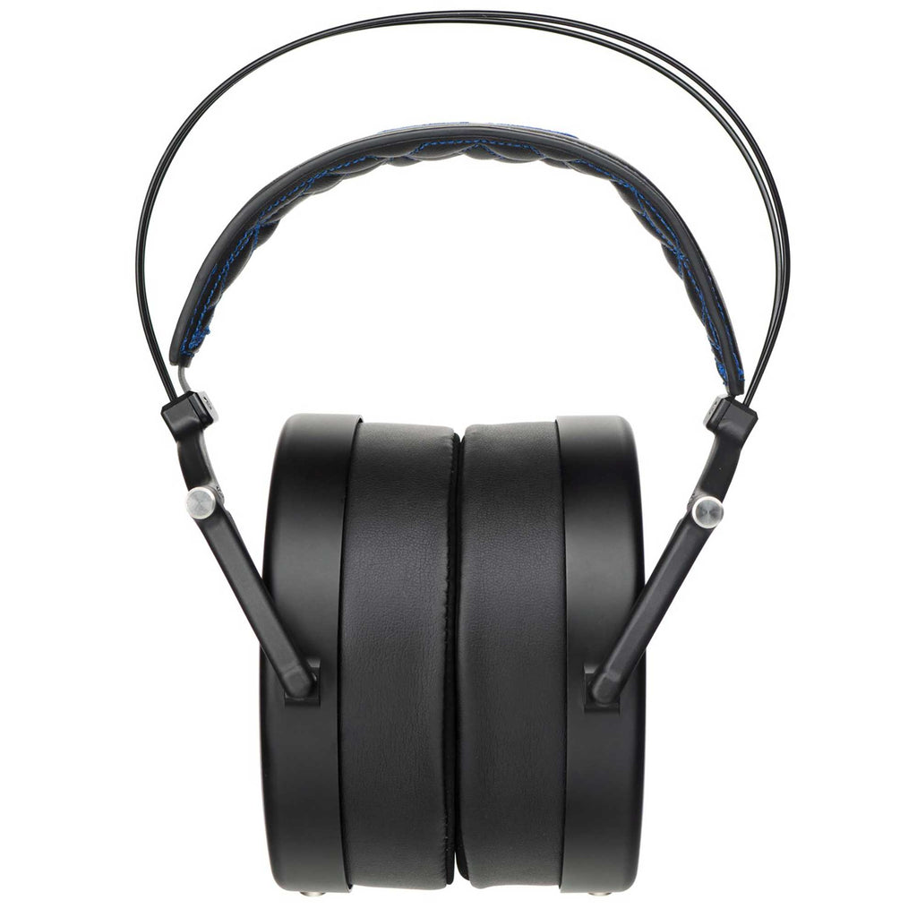 Dan Clark Audio E3 Closed Planar Headphones top view showing ear cups and padded headband on white background