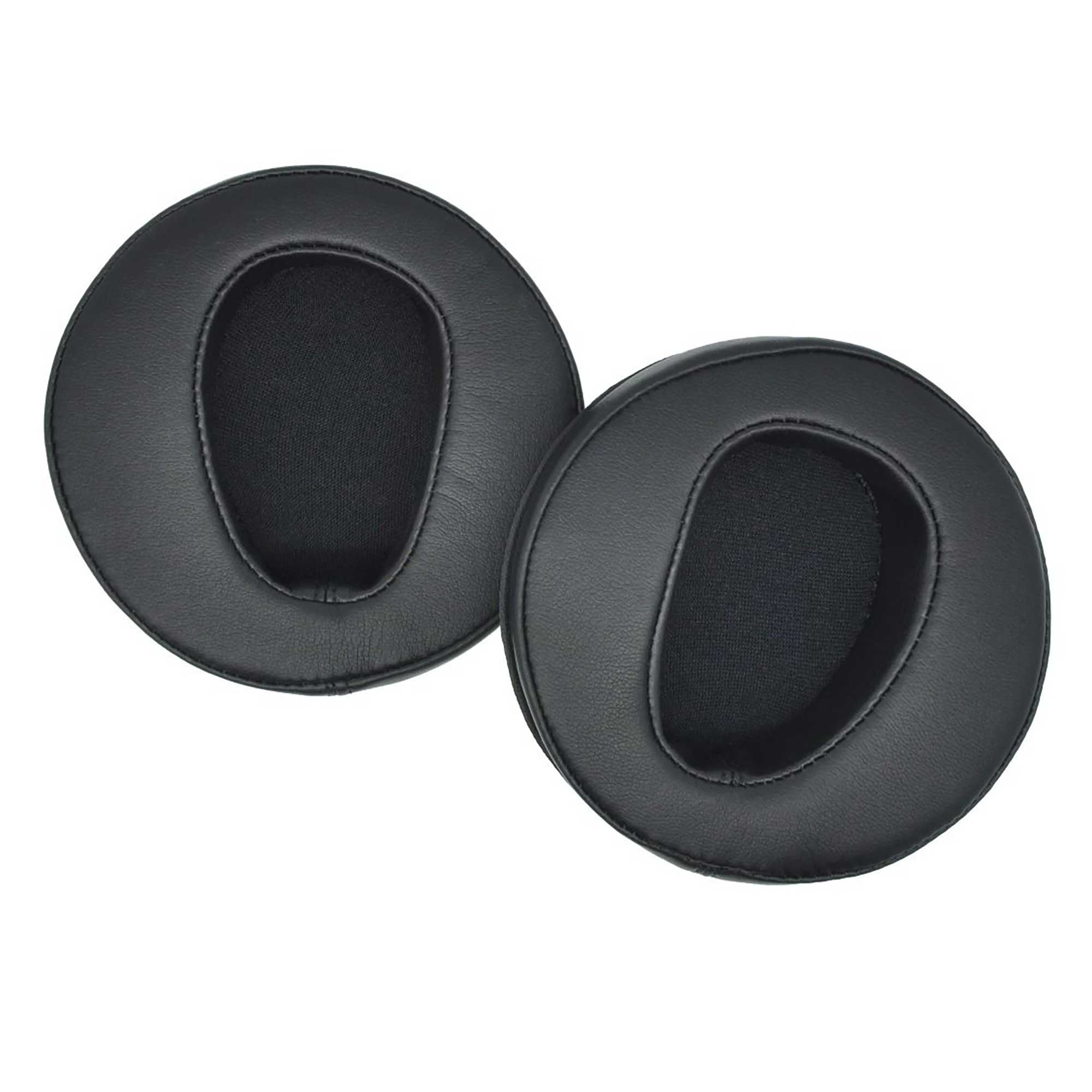 Pair of black Dan Clark Audio ETHER 2 Perforated Replacement Ear Pads with synthetic leather and perforated design on white background