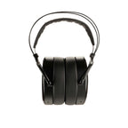 Front view of Dan Clark Audio Noire XO Open-Back Planar Headphones showing padded ear cups and suspension headband