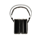 Front view of Dan Clark Audio Noire XO Open-Back Planar Headphones showing black ear cups and headband on white background