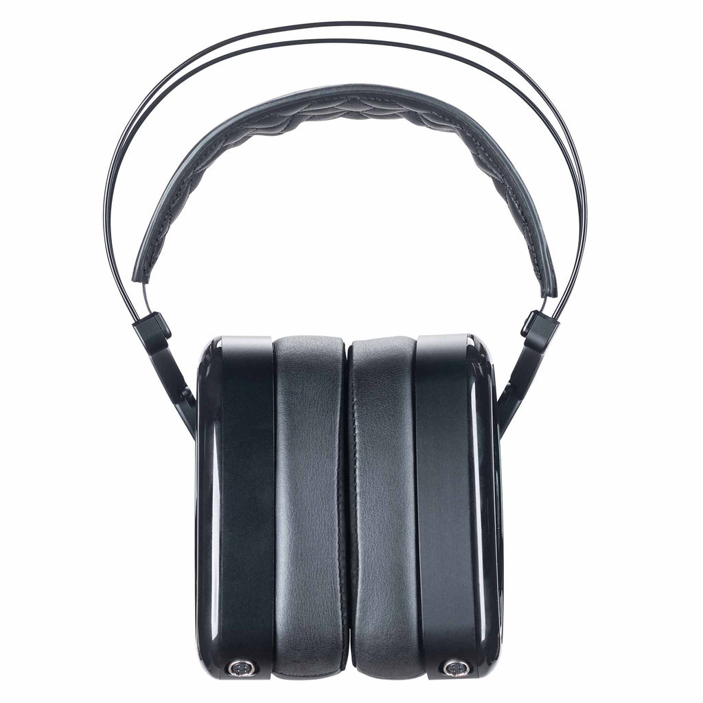 Dan Clark Audio Noire X Closed-Back Planar Headphones front view with black ear pads and headband on white background