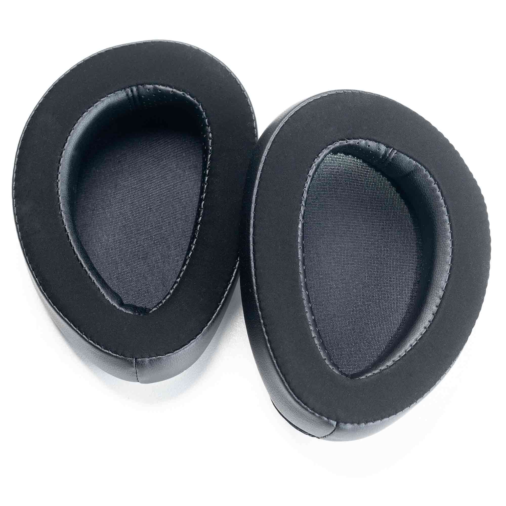 Pair of replacement ear pads for Dan Clark Audio Noire X Closed-Back Planar Headphones on white background