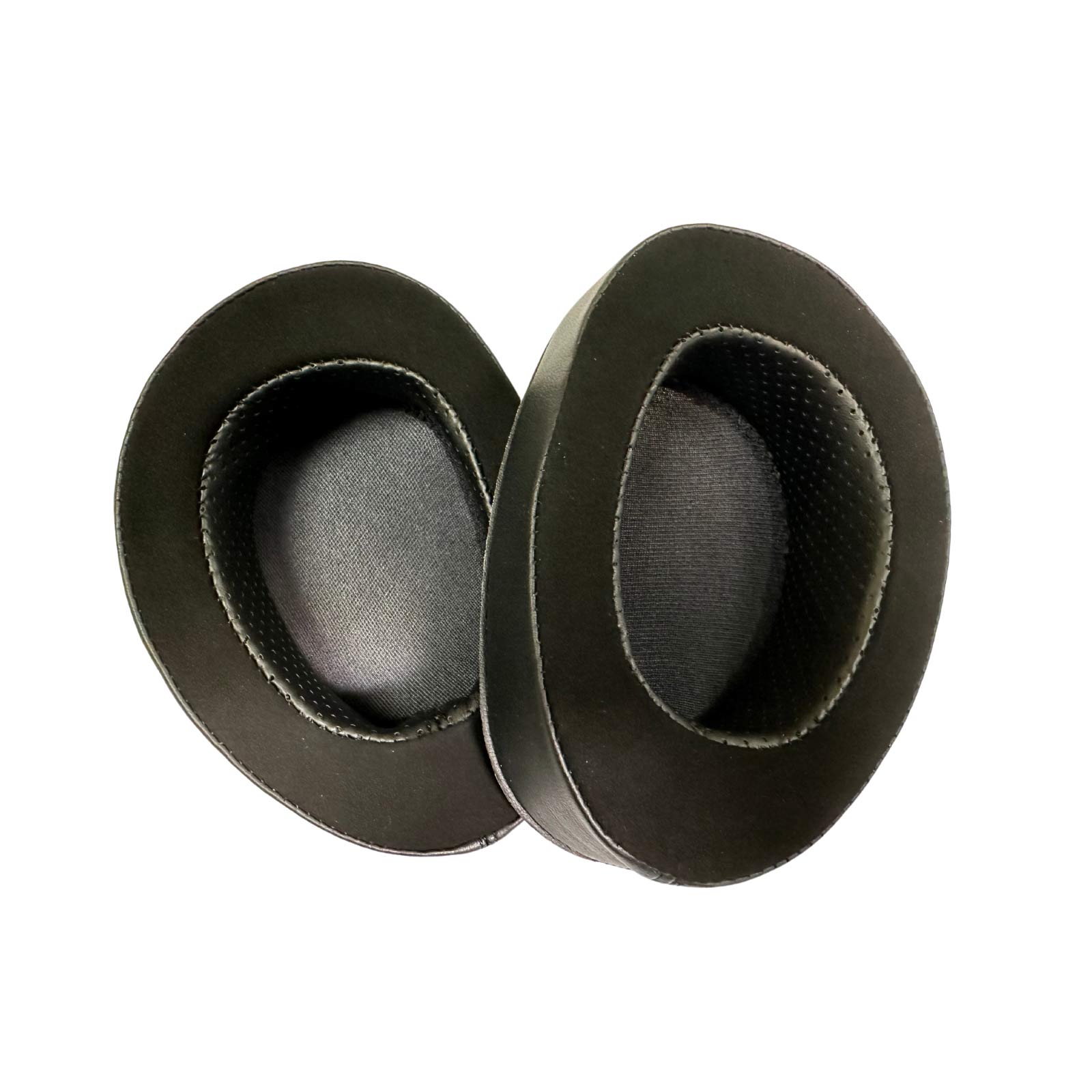 Dan Clark Audio E3 Ear Pads replacement set with black leatherette and fabric inner lining on white background