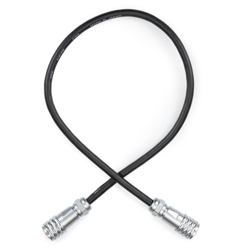 Ferrum Power Link DC Power Cord for Hypsos Hybrid Power System with black cable and silver metal connectors on white background