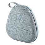 Light gray fabric carrying case with zipper and handle for Focal Azurys Closed-Back Headphones on white background