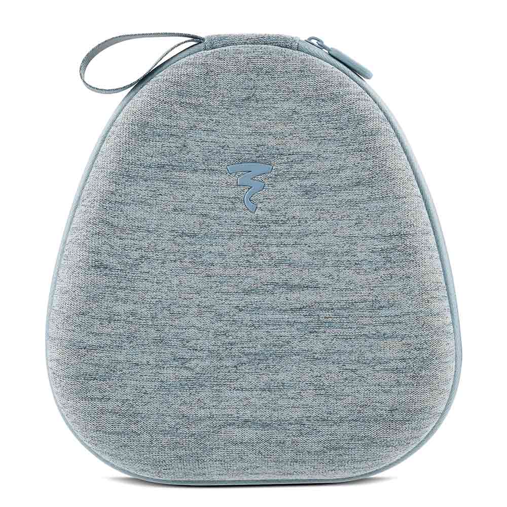 Gray fabric carrying case with Focal logo for Focal Azurys Closed-Back Headphones on white background