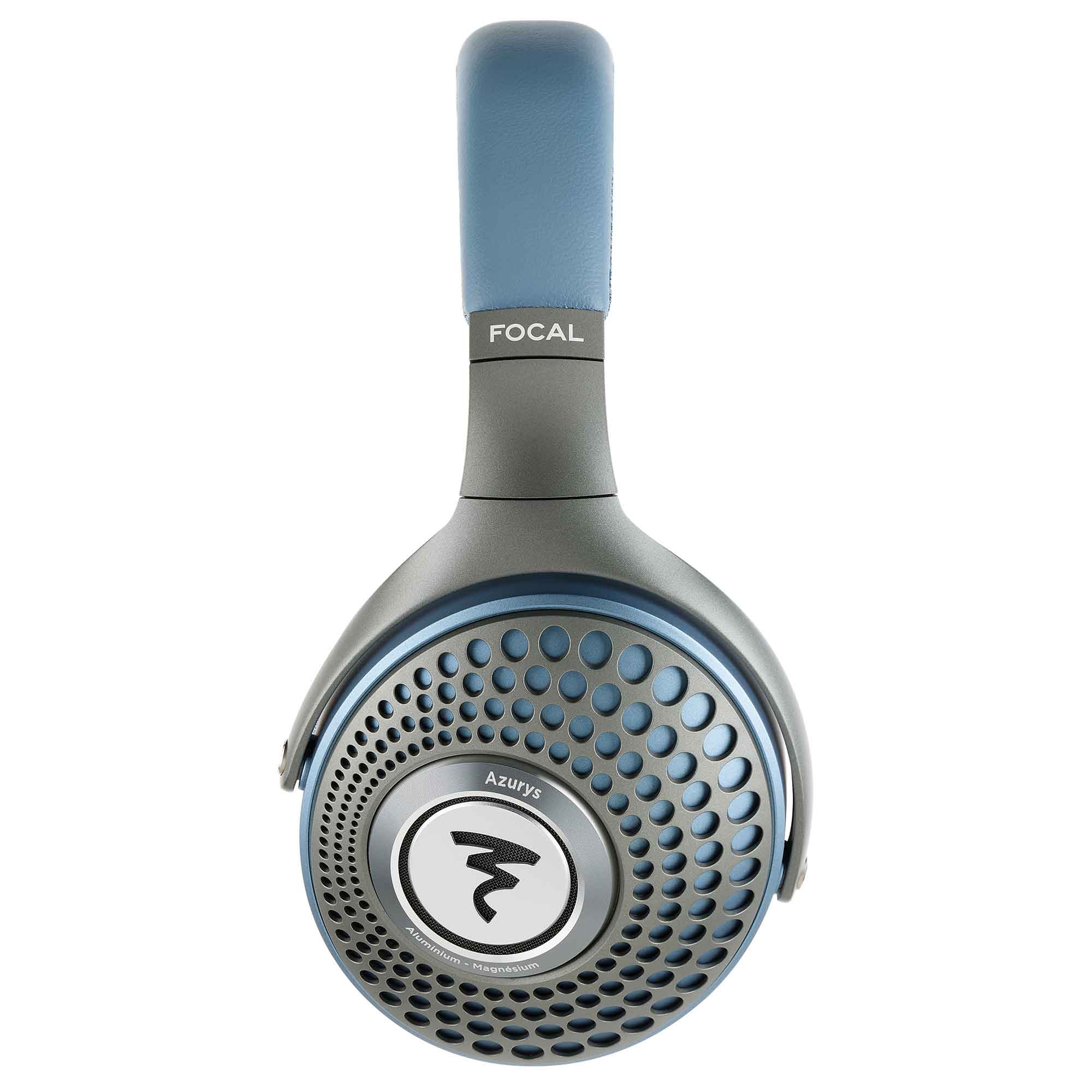 Focal Azurys Closed-Back Headphones showing earcup design with blue and gray color scheme on white background