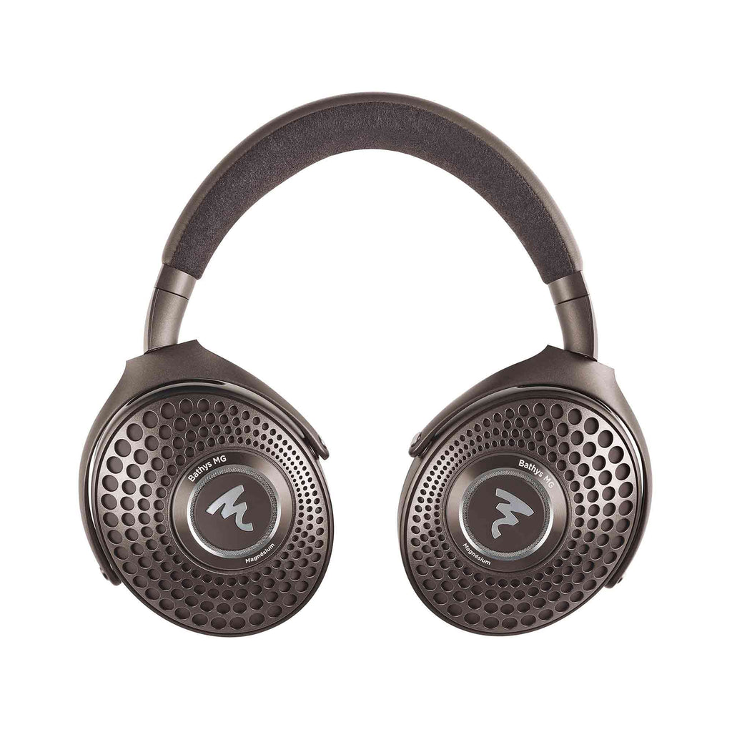 Focal Bathys MG Wireless Noise-Cancelling Headphones with perforated ear cups and padded headband on white background
