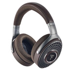 Focal Hadenys Open-Back Dynamic Headphones with brown ear cushions and honeycomb grille design on white background