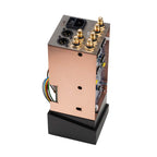 Grimm Audio PW1 Solid State Phono Pre-Amplifier showing copper casing with multiple gold and black audio connectors on top