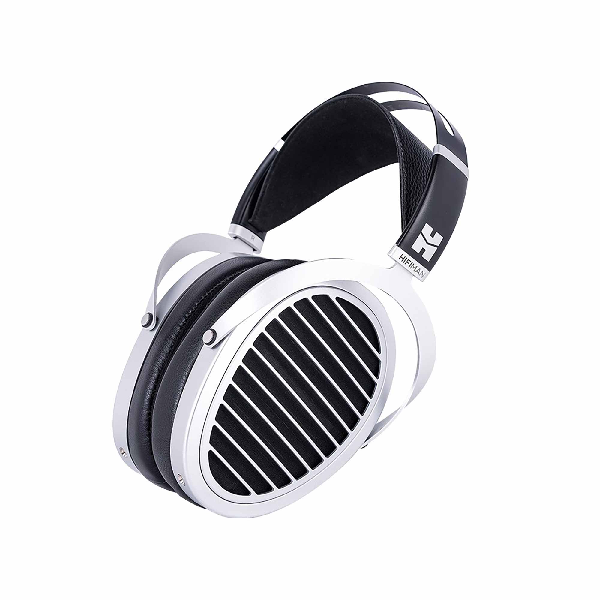 HIFIMAN Ananda | Nano open-back planar magnetic headphones with silver frame and black ear pads isolated on white background