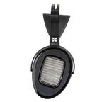 Close-up of the HIFIMAN Arya Unveiled Open-Back Planar Headphones ear cup with visible grille and headband detail