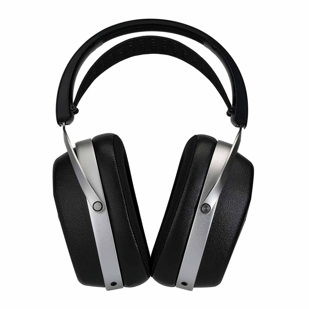 HIFIMAN Audivina LE Closed-Back Headphones with black ear pads and silver metal frame on white background